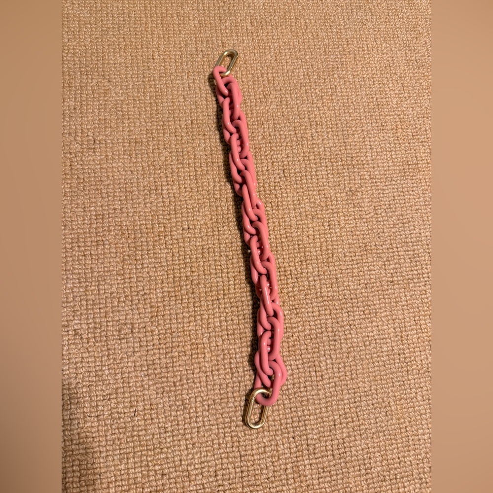 Clare V Grande Fanny in Bisque Check sold with detachable pink chain strap - Picture 13 of 16